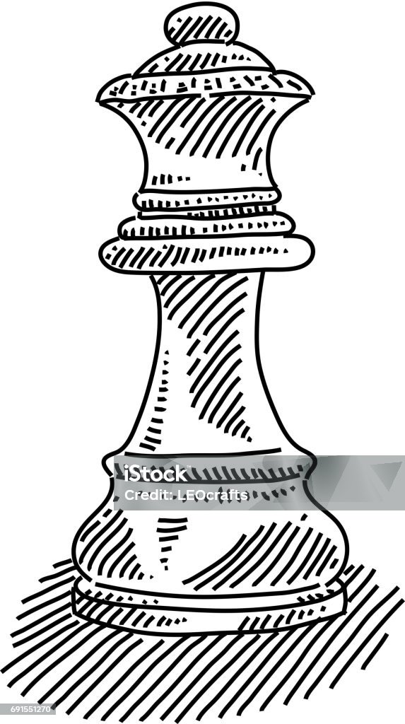 Figuras De Xadrez. Desenho De Caneta Vetorial Ilustração do Vetor
