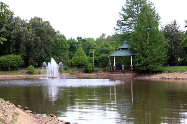 istock Fountain and Gazebo at Park 691554754