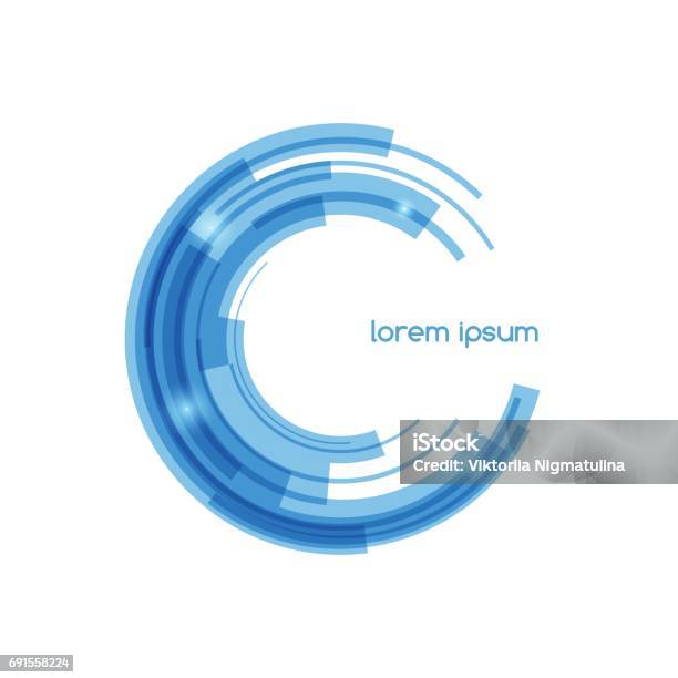 Blue Abstract Rings For Your Business Idea Stock Illustration - Download Image Now - Circle, Technology, Digitally Generated Image