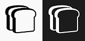 istock Bread Slices Icon on Black and White Vector Backgrounds 691558262