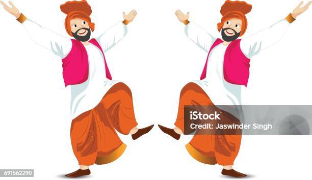 Colorful Indian Punjabi Sardar Cartoon Character Vector With White  Background Stock Illustration - Download Image Now - iStock