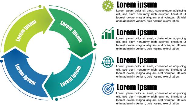 ilustraciones, imágenes clip art, dibujos animados e iconos de stock de círculo infografía plantilla - vehículo de propulsión humana