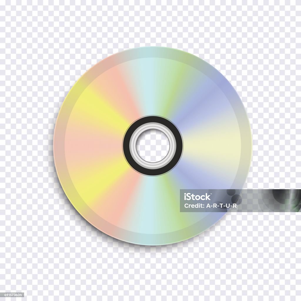 Realistic Vector Cd Disk On Transparent Background Stock Illustration ...