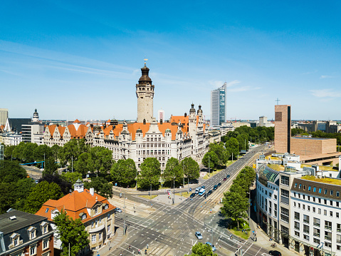 Townhall of Augsburg with St. Peter in Germany