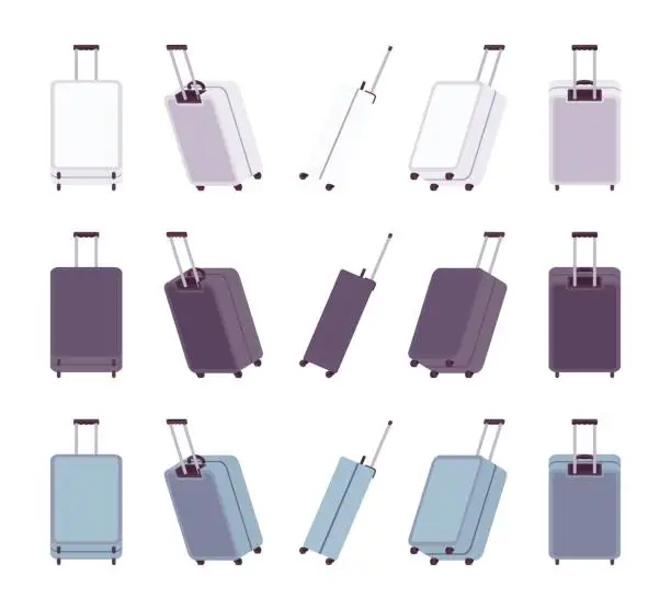 Vector illustration of Modern travel suitcases