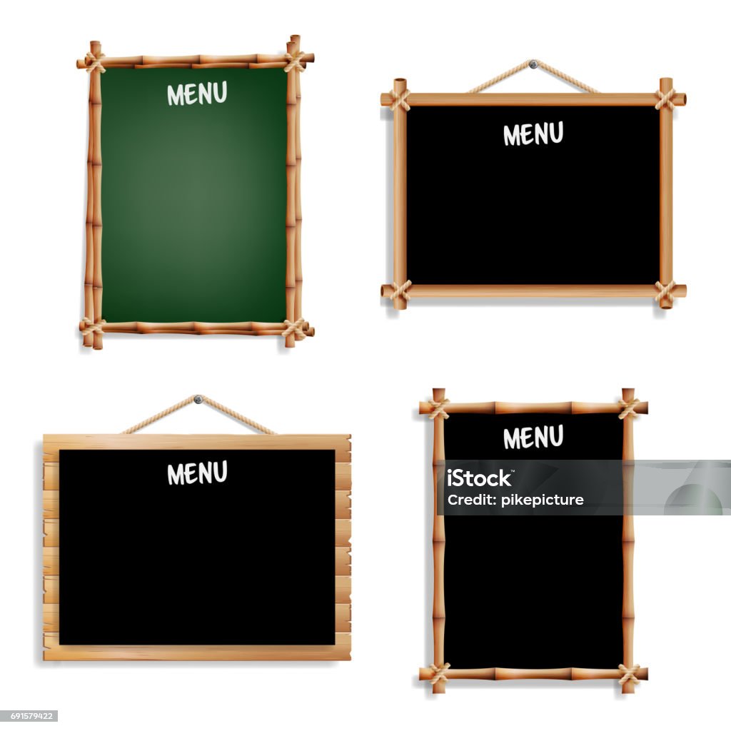 Bộ Bảng Menu Nhà Hàng Bị Cô Lập Trên Nền Trắng Bảng Phấn Màu Đen ...