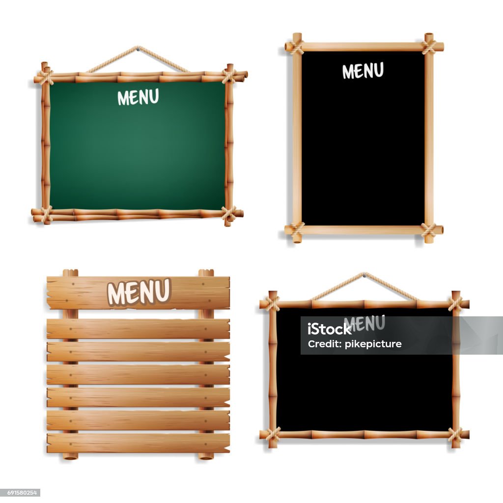 Bộ Bảng Menu Bị Cô Lập Trên Nền Trắng Bảng Phấn Bảng Hiệu Màu Đen ...