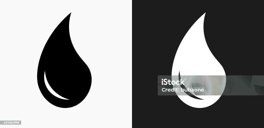 Water Drop Icon on Black and White Vector Backgrounds Water Drop Icon on Black and White Vector Backgrounds. This vector illustration includes two variations of the icon one in black on a light background on the left and another version in white on a dark background positioned on the right. The vector icon is simple yet elegant and can be used in a variety of ways including website or mobile application icon. This royalty free image is 100% vector based and all design elements can be scaled to any size. Drop stock vector