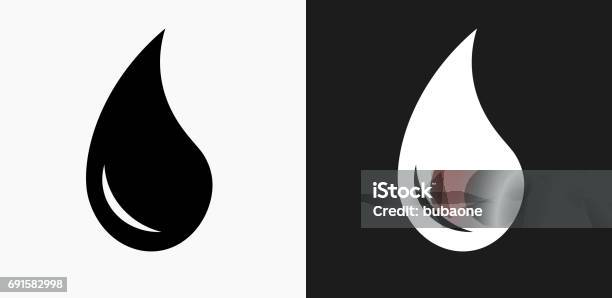 Water Drop Icon On Black And White Vector Backgrounds Stock Illustration - Download Image Now