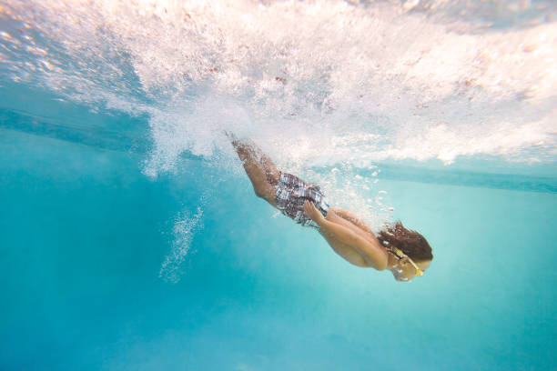 istock Kid having a good time in the pool 691583084