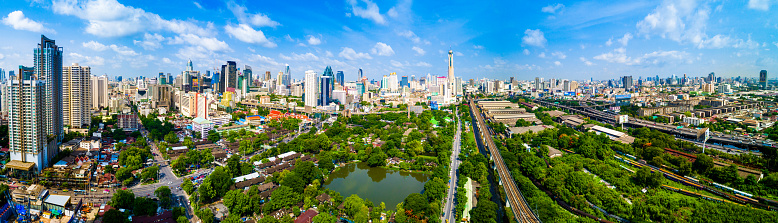 Aerial view of Bangkok city, Thailand