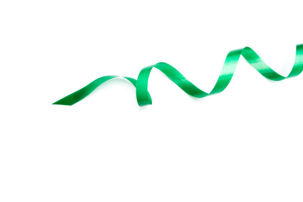 istock the spiral green ribbon isolated on white background. 691595690