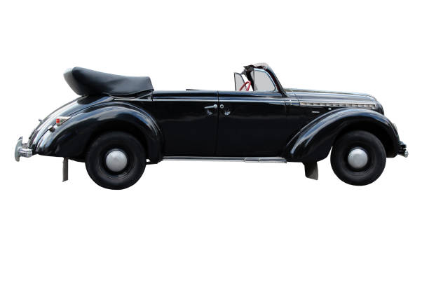 istock retro car for the wedding on the white background 691595752