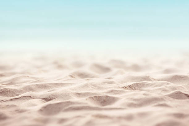 istock sand with blurred sea sky background, summer day 691600054