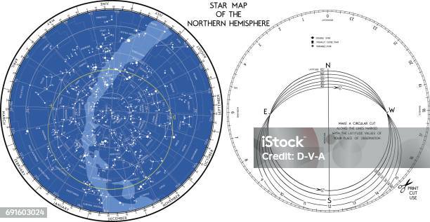 Steller Map Star Map Stock Illustration - Download Image Now - Constellation, Guide ...