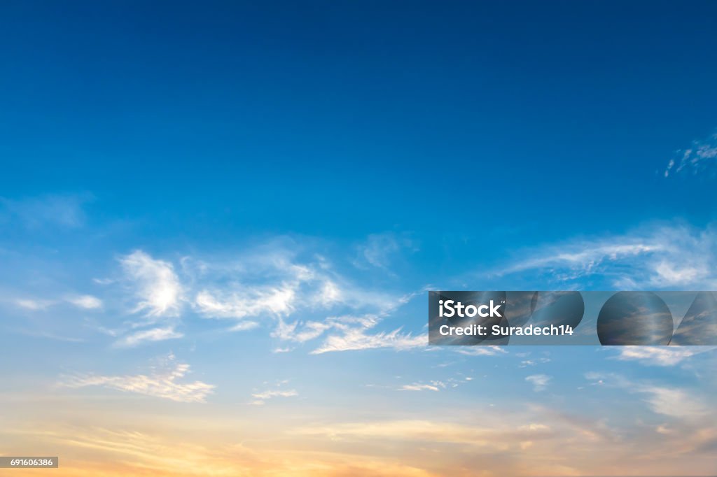 Beautiful cloud at sunset Orange sunset sky. Beautiful sky. Sky Stock Photo