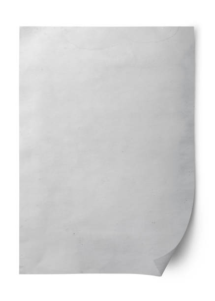 istock Isolated shot of blank old paper on white and shadow 691606830