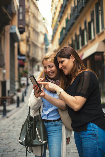 istock Friends with phone in istanbul 691613250