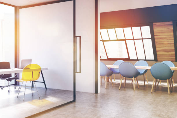 istock Attic conference room, blue, corner, toned 691619880