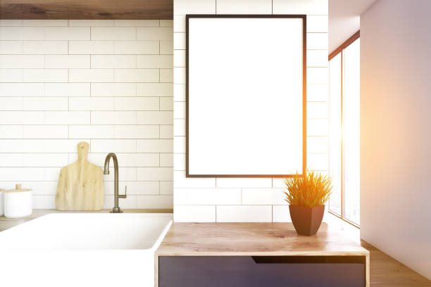 istock Kitchen sink and poster, toned 691620750