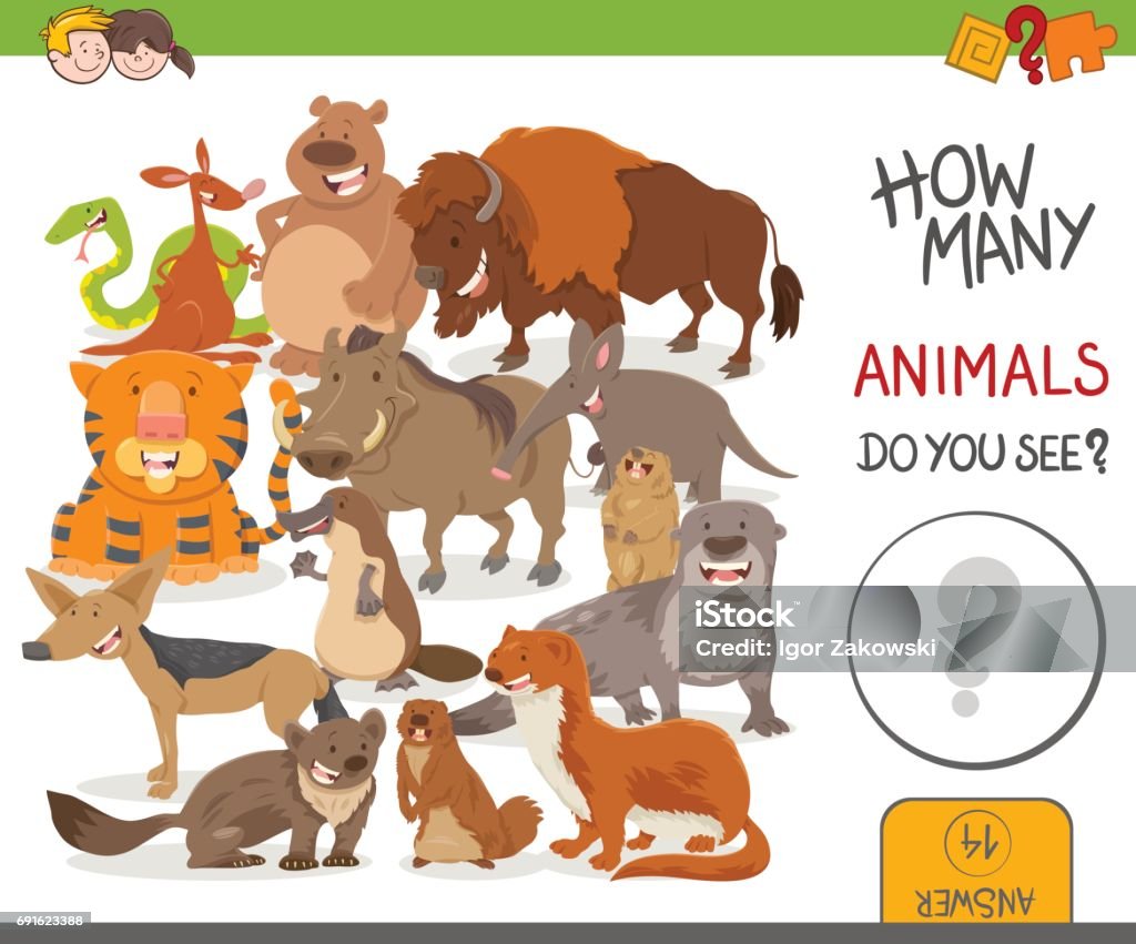 How Many Animals Activity Game Stock Illustration - Download Image Now -  Counting, Puzzle, Snake - iStock