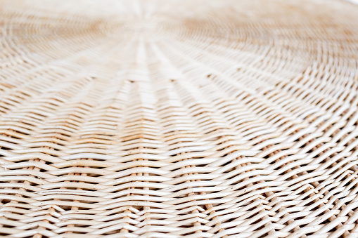 Cane or wickerwork background- showing the details of interlaced weave structure of basket or furniture