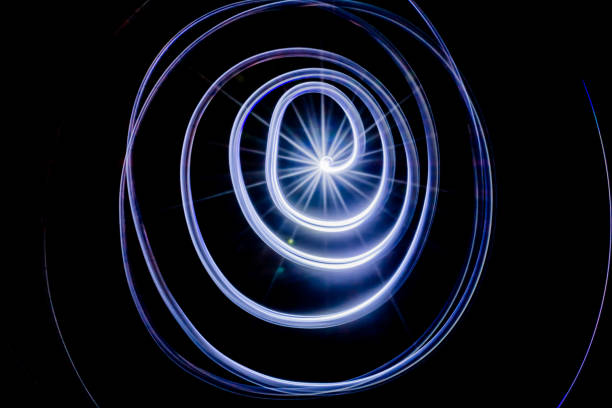 istock abstract picture light trail, the spiral on black background 691639214