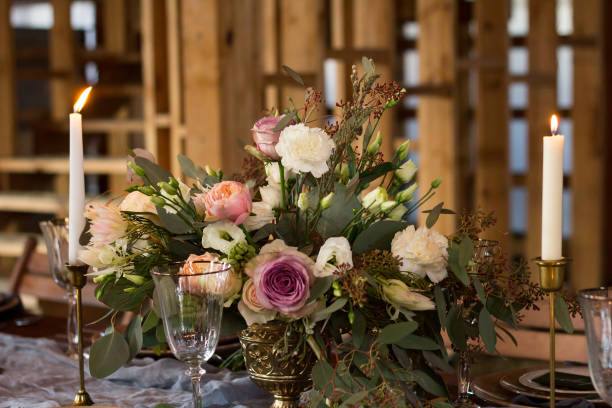 istock Decoration wedding table before a banquet. Vintage Style. Wedding party. 691642664