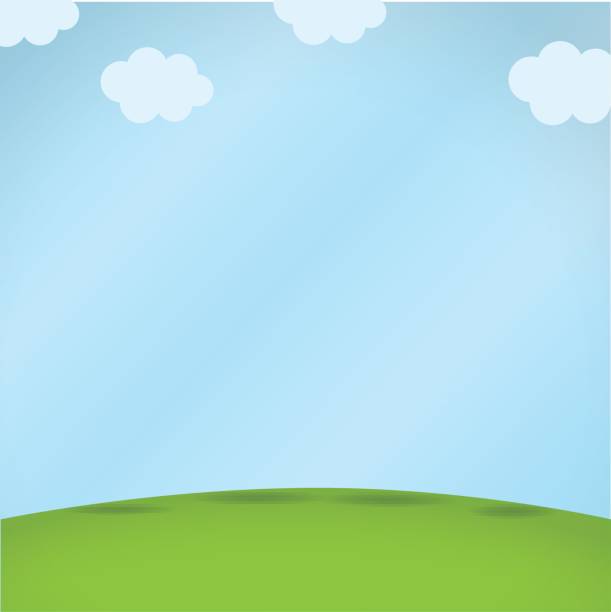 illustrations, cliparts, dessins animés et icônes de herbe avec le vecteur de fond nuages - grass area grass summer horizon