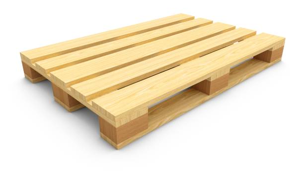 istock 3D rendering wooden pallet isolated on white background 691648398