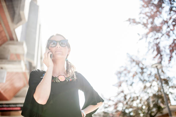 istock Beautiful Young Woman Using Smartphone Outdoors in City 691648578