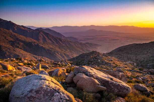 Borrego Valley At Sunrise from Mountain Ridgeline Above Hellhole Canyon