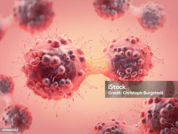3d Illustration Of A Cancer Cell In The Process Of Mitosis Stock Photo - Download Image Now