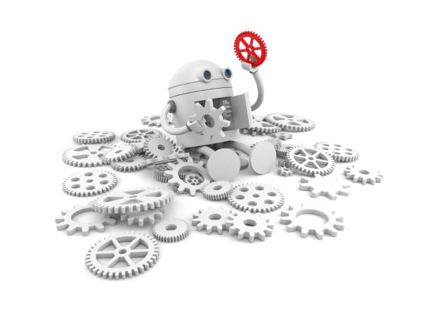 istock Broken robot with details of its mechanism. For your website projects. 3d illustration 691662902