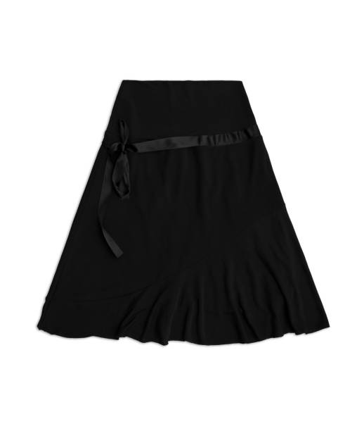 istock black soft a-shape skirt with satin ribbon isolated on white background 691666908