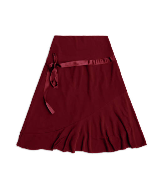istock red soft a-shape skirt with satin ribbon isolated on white background 691666916