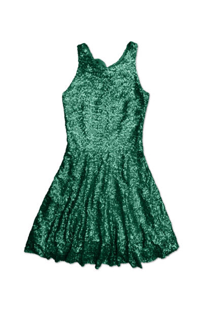 istock green sequin party dress, isolated on white background 691666980