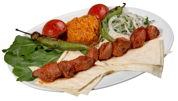 istock lamb kebab, kuzu kebab, grilled kebabs, Kebab served on plate 691669902