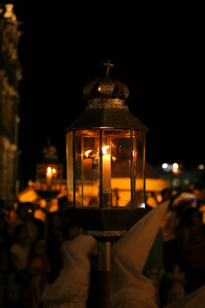 Easter proccesion with crosses in Oaxaca, Mexico