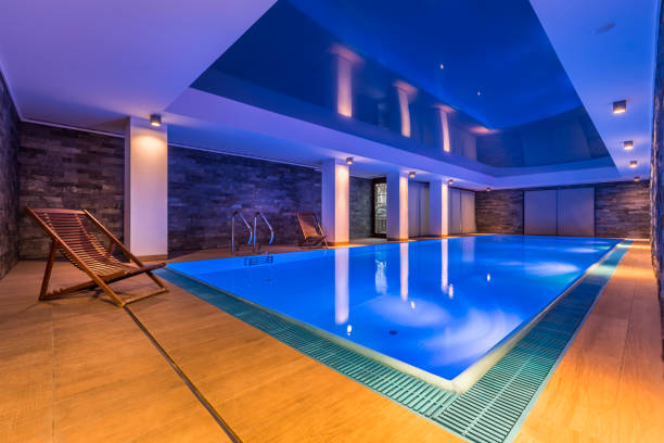 istock Luxurious indoor swimming pool 691683578
