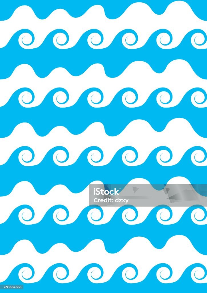 Blue Wave Pattern Stock Illustration - Download Image Now - Abstract ...