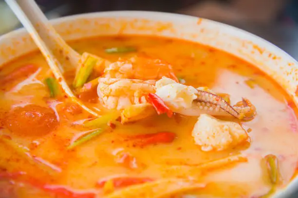 tomyumkung Thai food (spicy shrimp curry)