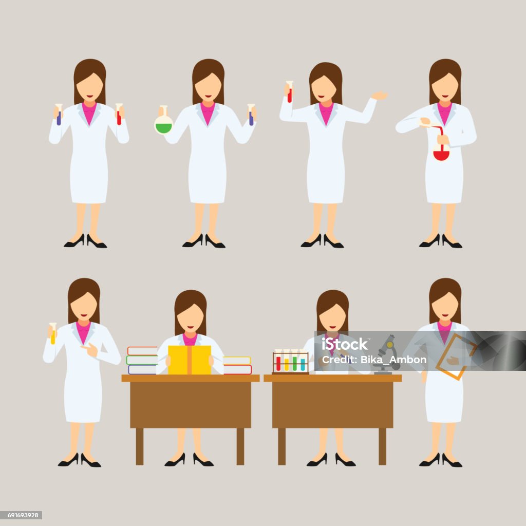 Science Doctor Character Scientist Character Stock Illustration - Download Image Now - Adult ...