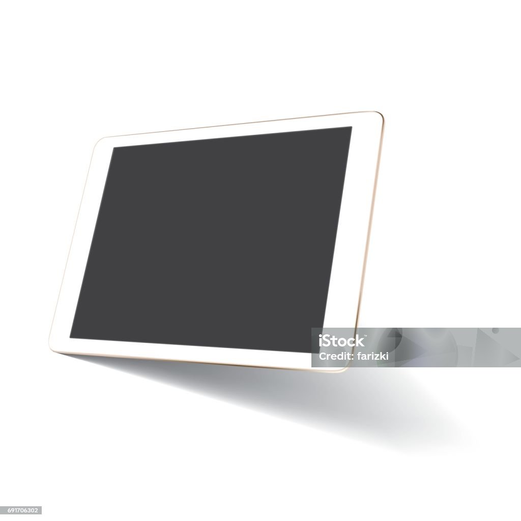 Perspective tablet mockup Perspective tablet mockup with blank screen Digital Tablet stock vector