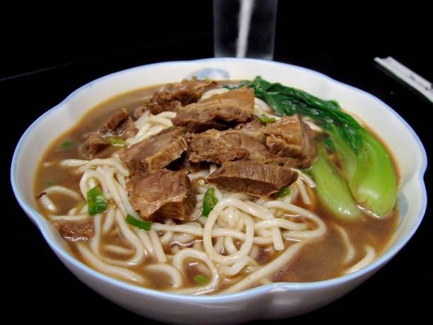 istock Hot noodles with beef slices 691710074