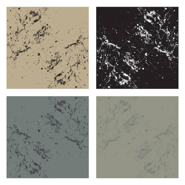 Vector illustration of Four grunge backgrounds