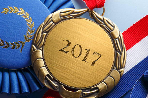 istock Close Up Of Medal Engraved With 