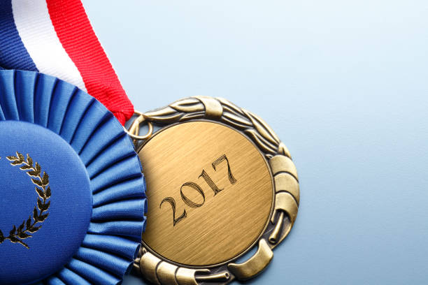 istock Close Up Of Medal Engraved With 