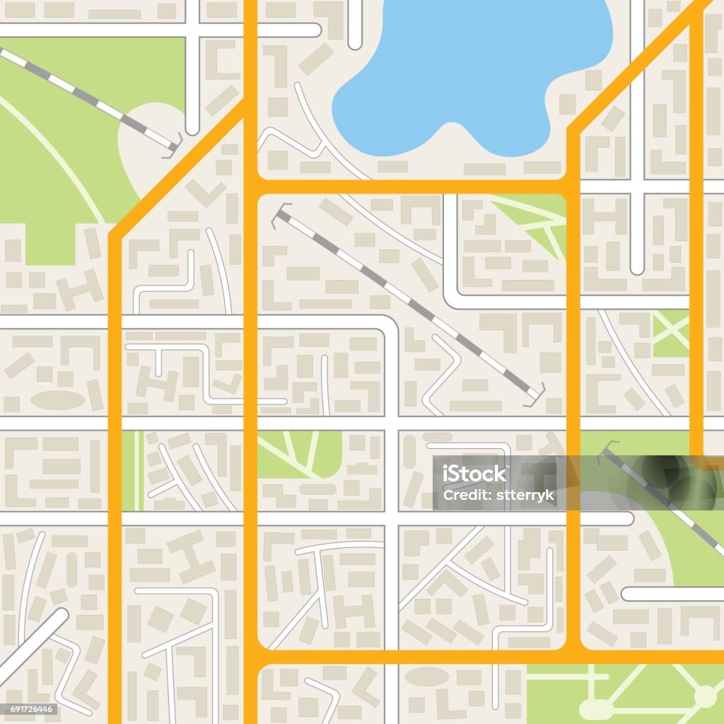 Community Map Generic Generic City Map Background Eps10 Vector Illustration In Flat Style ...