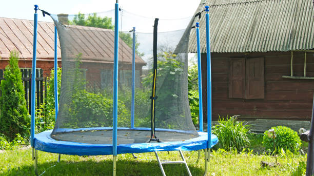 istock Children's trampoline for jumping in the open air